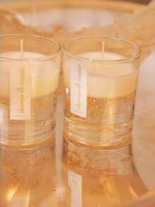 Ensemble cadeau de bougies parfumées en verre avec feuille d'or de luxe, série de cire de soja lavande, crème, vanille, décoration de parfum de maison longue durée, crée une atmosphère chaleureuse, convient pour la chambre, le salon, la salle de bain et le bureau, parfait pour le Ramadan, l'Aïd, la saison des mariages et la décoration d'anniversaire - Multi-parfums - Voir 9