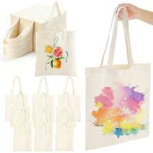 Blank Canvas Tote Bag For DIY Painting, Heat Transfer Handmade, Suitable For Birthday Party, Holiday, Graduation, Children's Day, Painting Party, Gift Bag For Friends, Classmates, Teachers, Nurses - Tote Bag - View 2