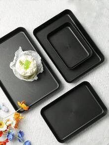 Reusable Plastic PP Trays, Suitable For Cookies, Appetizers, Snacks, Desserts, Fruit, Plastic Trays, Perfect For Party Food Display, Stackable Kitchen Countertop Trays, Multiple Sizes And Colors Available, Durable And Break-Resistant - Black - View 5