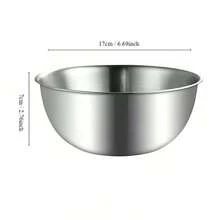 1pc/3pcs Stainless Steel Mixing Bowl With Measurement Markings, Metallic Brushed Finish, Microwave , Round Vegetable Themed Bowl, Suitable For Kitchen Prep And Storage, Great For Grilling And Outdoor Cooking - View 13