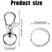 20/30/40/50/60/80/100 Pcs Rotary Hooks With Key Rings, High Quality Metal Swivel Lobster Claw Clips, Key Chains, Jewelry DIY Craft (32mm) - One Size - View 7