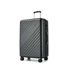 Set di valigie da viaggio in 3 pezzi con scocca rigida in ABS+PC: bagaglio a mano da 20", valigia media da 24" e valigia grande da 28"; ruote silenziose a 360°, chiusura a combinazione, leggere e robuste, ideali per weekend, vacanze e viaggi di lavoro - Grigio - Visualizzare 11