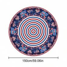 2D 平面 1 件裝 愛國主題 250 週年自由日桌布，圓形與長方形星星印花桌巾，嘉年華風格，7 月 4 日防水桌布，適用愛國派對、居家廚房與餐飲裝飾 - 彩色 - 查看 14