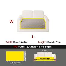 1pc Linen Texture Anti-Pet Slip Sofa Pad, Minimalist Style With Label Decoration, All-Season Machine Washable Sofa Protector Cover - Multiple Styles - View 14