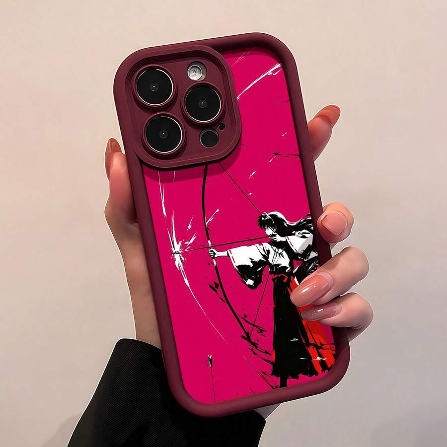 Kikyo arquera rosa negra roja dinámica.funda de teléfono Fundas compatibles con ,Apple,VIVO,OPPO,,, y Honor.Fabricadas en silicona TPU,ofrecen protección contra golpes y caídas. - Burdeos - Ver 1