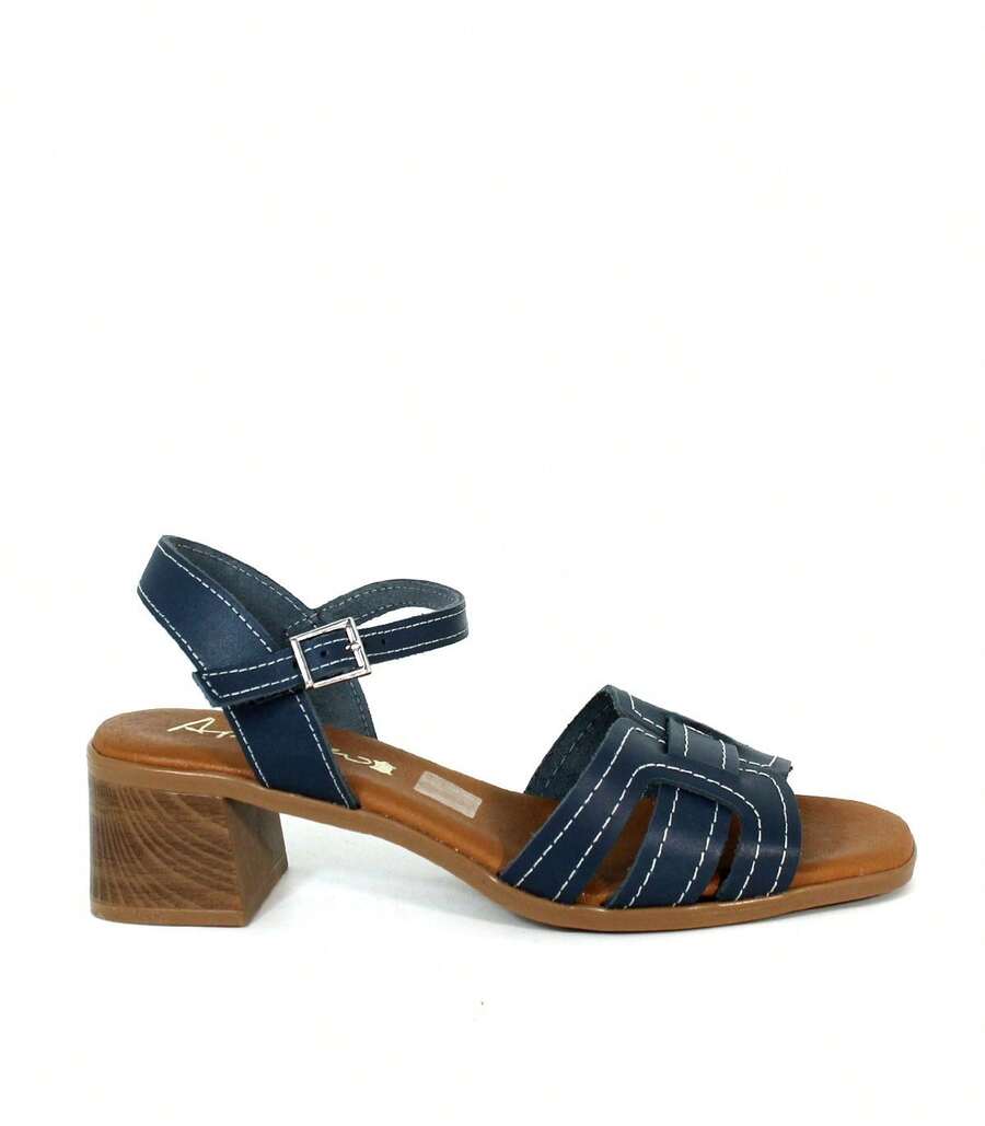 Women Heeled Sandals - Navy Blue - View 1