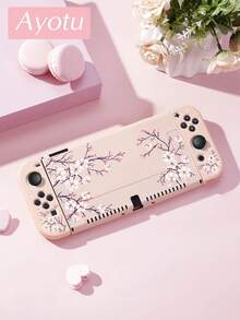 Ayotu Compatible With Switch/Switch OLED/Switch Lite Cherry Blossom Tree Pattern Game Console Shell And Accessories, The Package Includes A Protective Case, Storage Bag, Base Shell, Handle Protective Cover And Other Styles Of Accessories To Choose From. - Multicolor - View 5