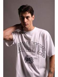 DARCSPORT American-Style  Retro T-Shirt For Couples, Men's Top, Pure Cotton Loose-Fit Round-Neck T-Shirt - trắng - Xem 6