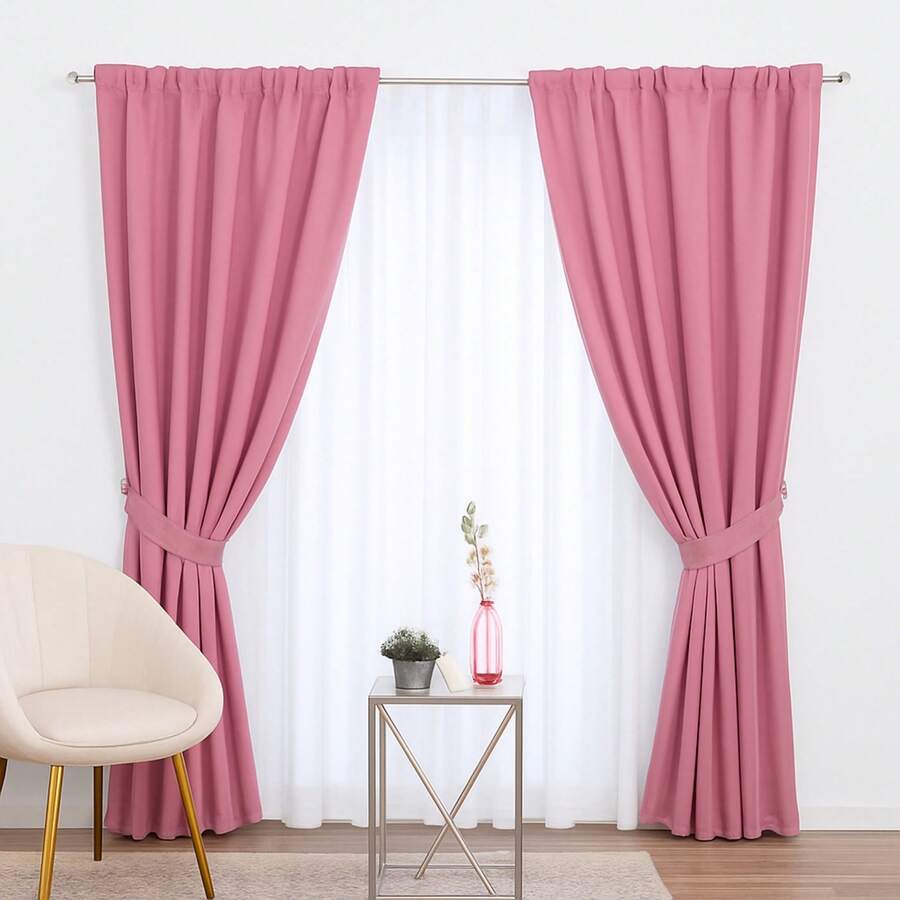 Renueva tu Hogar con Cortinas Neo Cortas de Estilo Contemporáneo BEAUTTY HOME - Berry - Ver 1