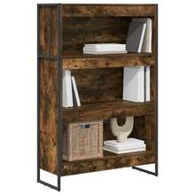 vidaXL Bibliothèque Chêne Fumé 80 x 30 x 121 cm Bois d'ingénierie - Tabac - Voir 3