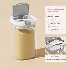 1 buah Toples Penyimpanan Kedap Udara Tutup Flip dengan Sendok Takar, Organizer Penyimpanan Dapur Gaya Modern, Bahan Plastik Transparan, Desain Dapat Ditumpuk, Penyegelan Sangat Baik, Cocok untuk Menyimpan Biji-bijian, Rempah-rempah, Susu Bubuk, dll., Tersedia Berbagai Ukuran, Ideal untuk Dapur, Ruang Penyimpanan Makanan dan Perjalanan, Portabel dan Mudah Dibersihkan, Penting untuk Penyimpanan Makanan Segar. - MultiWarna - View 16