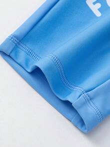Bộ đồ bơi cho bé trai (1 chiếc), chống tia UV, chống clo, thích hợp cho mùa hè đi biển và hồ bơi. - tông màu xanh - Xem 5