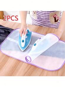 2 piezas Paño de planchado de alta temperatura, Almohadilla de aislamiento térmico con red protectora, Suministros para el hogar - A - Ver 1