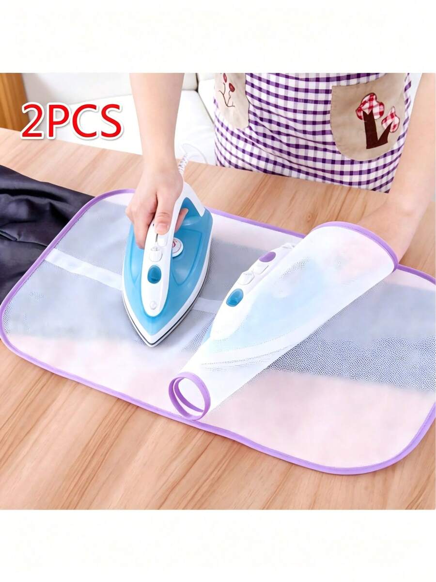 2 piezas Paño de planchado de alta temperatura, Almohadilla de aislamiento térmico con red protectora, Suministros para el hogar - A - Ver 1