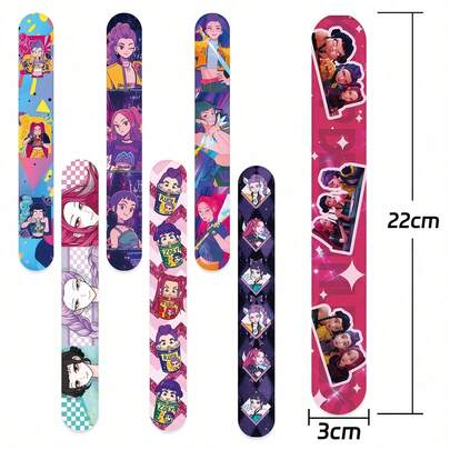 12 chiếc vòng đeo tay vỗ tay K-POP, vòng đeo tay PVC vỗ tay, thích hợp làm quà tặng ngày lễ hoặc quà sinh nhật [Mặt sau hình tròn Pop có đánh dấu lỗi] Kiểu dáng được gửi ngẫu nhiên