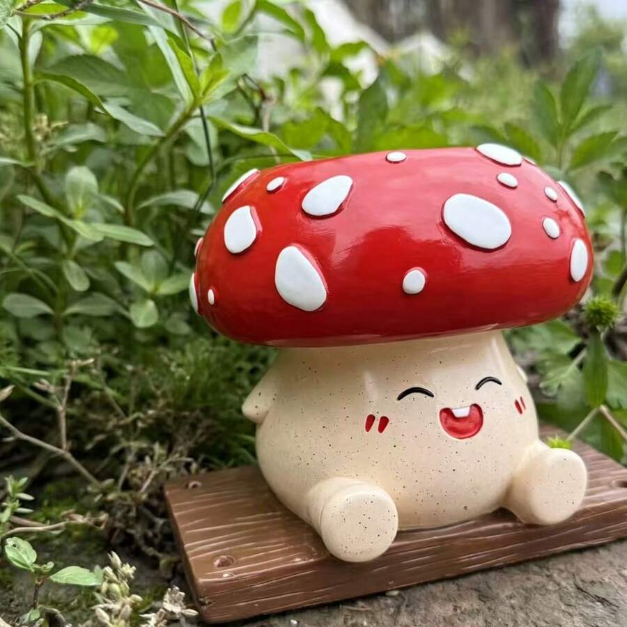 1 chậu trồng cây hình nấm lắc lư ngộ nghĩnh, bình hoa bằng nhựa hình nấm lắc lư, thích hợp trồng dương xỉ ngọc trai và dương xỉ treo. - màu đỏ - Xem 1