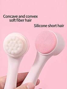 2/1pc Soft Silicone Facial Cleansing Brush, Reusable Double-Sided Face Scrubber, Manual Exfoliating Facial Scrub Brush, Multi-Functional Standing Foaming Tool, Suitable For Face Washing, Shower, Living Room, Home Bedroom, Bathroom, Home Decor, Travel Supplies - Multicolor - View 5