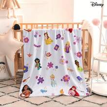 Chăn đắp in hình Công chúa Disney, Hoa và các yếu tố kỳ diệu, nhẹ và mềm mại, mang lại sự nghỉ ngơi và ấm áp, thích hợp cho ghế sofa, giường, phòng khách, phòng ngủ, văn phòng, du lịch và mọi mùa. - màu 1 - Xem 1