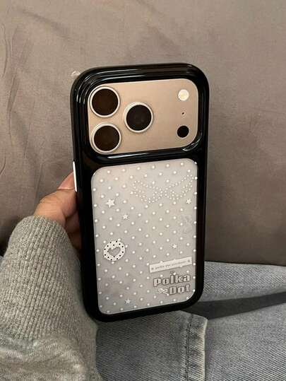韩版小众波点爱心翅膀音符手机壳，适用于 17 Pro Max、16 新款、17，优雅高端，防摔保护壳，个性化时尚设计，女士专属，14 Pro