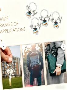 Bộ 15/45 móc khóa tốt nghiệp 2026 unisex, móc khóa hình mũ tốt nghiệp giọt dầu bằng hợp kim dễ thương, quà lưu niệm lễ tốt nghiệp, móc khóa huy hiệu tốt nghiệp, mặt dây chuyền ba lô/túi xách, phụ kiện xe hơi, dây đeo thẻ ID kiểu Gothic Y2K dễ thương, phụ kiện xe hơi, Giáng sinh (5 móc khóa, 5 thiệp cảm ơn, 5 túi dây rút, 15 móc khóa, 15 thiệp cảm ơn, 15 túi dây rút) - Nhiều màu - Xem 3