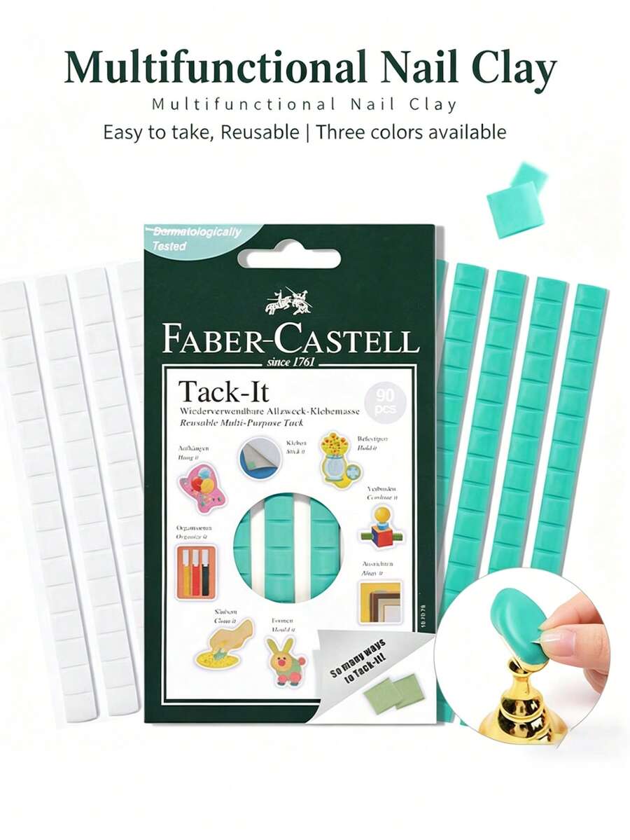 Reusable Pink Nail Display Clay, Multifunctional Nail Adhesive Clay, Reusable Fixing Gel Clay, Professional Manicure Practice & Nail Art Display Tool For Salon DIY - Multicolor - View 1