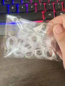 200/100 chiếc băng đô mini bằng cao su, đường kính 1.5cm, trong suốt, co giãn, thích hợp cho tóc tết, tóc đuôi ngựa, tóc có râu và tóc dreadlock nhỏ, kiểu tóc cưới, v.v. - trắng - Xem 5