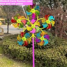 1pc Colorful Plastic Pinwheel, Battery-Free, Suitable For Repelling Birds, Applicable For Weddings, Graduations, Parties, Holiday Gifts, Gardening And Yard Decor - Style - View 3