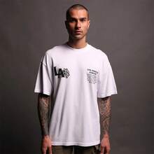 DARCSPORT American-Style  Retro T-Shirt For Couples, Men's Top, Pure Cotton Loose-Fit Round-Neck T-Shirt - trắng - Xem 9