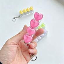1pc New Transparent Heart-Shaped Keyboard Stress Relief Keycap Tester, Heart Keychain Accessory, Stress Relief, Mood Calming, Gift For Holidays, Birthdays, Perfect Gift - Multicolor - View 18