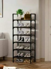 1pc 45cm Wide Black Shoe Rack, Improves Space, Minimalist Anti-Dust Design, Sturdy, Fashionable, Easy To Assemble And Disassemble, Portable, Suitable For Living Room, Bedroom, Entryway, Office, Home, Multi-Layer Storage, Holiday Gift, Christmas Gift - Multicolor - View 16