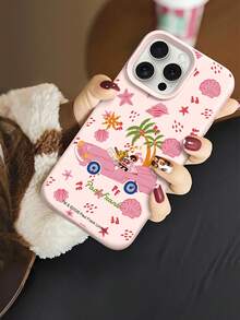 Ốp điện thoại silicon lỏng chính hãng Paul Frank, bảo vệ toàn thân chống sốc với nắp che camera, họa tiết hoạt hình khỉ, thỏ, gấu, lái xe, bãi biển, vỏ sò, chữ cái, phù hợp với Xs/Xsmax/Xr/11/12/13/14/15/16/17Pro Max, quà tặng ngày lễ, sử dụng hàng ngày, chất lượng cao chống rơi vỡ. - Nhiều màu - Xem 4