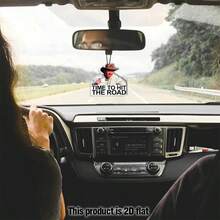 SepSky 2.76 Inch Hanging Car Air Freshener - Time To Depart, 2D Flat Car Decor, Long-Lasting Fragrance, Home Decoration - Time to Hit the Road - View 5