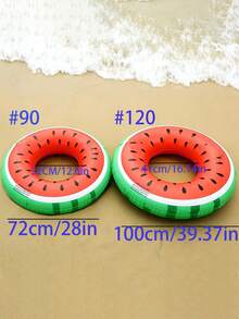 1pc Adult Inflatable Watermelon Swimming Ring - Fun Water Sports Accessory, Suitable For Adults, Essential For Beach, Made Of PVC Material. Brand New Inflatable Round Swimming Ring, Suitable For Summer Water Sports And Swimming Parties, Beach Essential Swimming Game - A - View 3