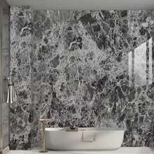 Waterproof Bathroom/Toilet Wall Stickers, Decorative Wall Paper To Cover Ugly Walls, Self-Adhesive Moisture-Proof Faux Marble Wall Stickers, Kitchen Countertop & Cabinet Stickers - Barbary Black - View 3