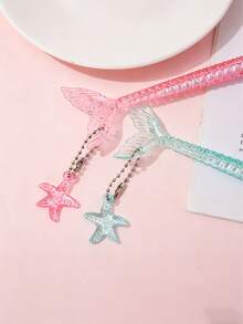 10 pezzi Set di penne fineliner glitter a forma di coda di sirena con ciondolo a stella, penne a base d'acqua a forma di sirena, design elegante, corpo della penna in plastica ovale, cappuccio a pressione, punta media, inchiostro nero 0,5 mm - ideale per adulti, ritorno a scuola, forniture per ufficio, compleanni, festa di nascità (1/3/5/10 pezzi) - A - Visualizzare 7
