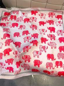 1 chiếc khăn choàng cổ bằng satin in hình voi phong cách Boho, kích thước 65x65cm, nhẹ, đa năng, phù hợp mọi mùa. - Nhiều màu - Xem 15