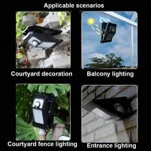 1pc/2pcs Outdoor Clip-On Solar Lights, Outdoor Lighting, With Motion Sensor Floodlight, 45 LED Solar Lights, 3 Modes, Solar Pathway Lights, Suitable For Outdoor Fence, Chain, Camping (1500mAh) - Solar - View 9