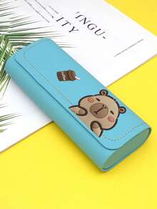 Cute Capybara Glasses Case - Cute Bear Print Faux Leather Eyewear Container For Women | Cartoon Animal Print Accessories | New Year Gifts, Valentine's Day Gift For Her | Cute School Supplies, Girls Fashion Accessories, Daily Use, Travel, Durable Protective Shell For Myopia Glasses & Fashion Glasses | Gift For Friends, Small Gift Exchange - Multicolor - View 17