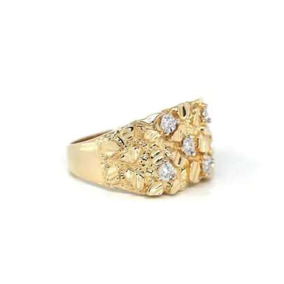 Anillo de pepita chapado en oro de 14k (D)