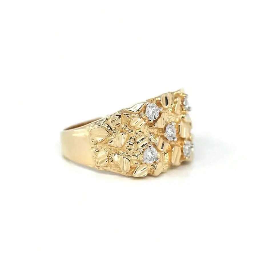 14k Gold Plated Nugget Ring (D) - 1 - Xem 1