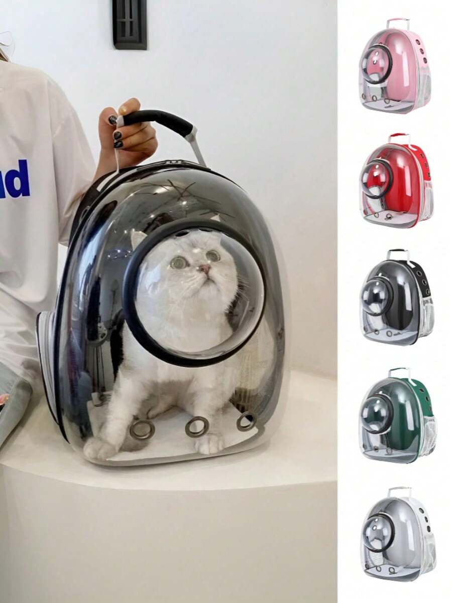 Portable Pet Backpack With Transparent Cabin And Quick-Release Buckles - Breathable And Large Capacity, Perfect For Cats And Small Dogs, Ideal For Travel And Outdoor Adventures, And An Excellent Gift For Pet Owners