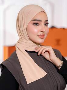 1pc Women's Buckle Fastening Fashion Casual Elegant Instant Scarf Sports Hat Headscarf Muslim Suitable For All Year Daily Life Holiday Party Prayer - Multicolor - View 27