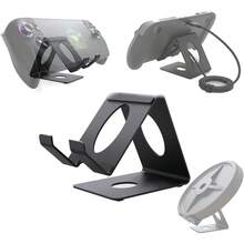 Handgehaltene Gaming Konsole Ständer, Metall Schreibtischständer kompatibel mit ROG Ally X/ROG Ally, Switch 2/Switch OLED, Steam Deck, PS Portal und MSI Claw, geeignet für Geräte bis zu 33mm Dicke, rutschfeste Silikonpads, offenes Kühldesign - Übersicht 2