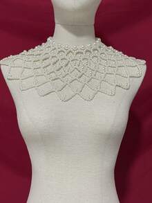 ZHENGHEN 1 pieza Parte superior de camisola sin tirantes con decoración de perlas para mujer - Parte superior corta con adornos de perlas de lujo, adecuada para eventos, fiestas y ocasiones formales - Blanco - Ver 6