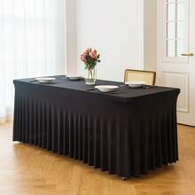 1 Paquete de Mantel de Spandex Blanco para Mesas de Comedor Rectangulares, Mantel de Mesa de Patio Resistente a las Arrugas y Lavable, Mantel de Mesa Universal de Spandex, Mantel de Mesa de Estilo Ins para Bodas, Banquetes, Fiestas, Mantel de Mesa Elástico de Lujo Ligero Blanco para Banquetes de Hotel, Cumpleaños, Faldas de Sol, Mantel de Conferencia - Multicolor - Ver 35