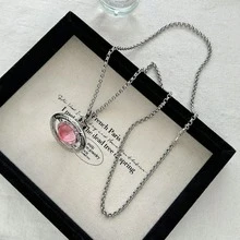 Empress-Style Three-Dimensional Saturn Necklace, Large Planet Pendant, High-End Luxury Niche Long Accessory For Women - Hồng - Xem 9