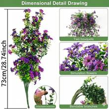 2/4pcs Artificial Silk Morning Glory With Holly Leaves, UV-Resistant, Lifelike Hanging Floral, Suitable For Outdoor Decoration In Spring And Summer, Artificial Hanging Flowers For Wedding, Home, Office, Garden, Birthday, Anniversary, Holiday, Graduation Ceremony (Rose Red) - Multicolor - View 8