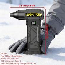 Powerful Portable Turbine Fan Blower, USB/Type-C, 2pcs 3000mAh Lithium Batteries, Strong Airflow Multi-Speed Adjustment, Suitable For Dusting (Car/Computer), Snow Removal, Leaf Blowing, Cooling, Barbecue, Powerful Adjustable Dust Blower For Gaps, Strong Violent Fan, Cooling Fan, High-Power Blower, Efficient Airflow, Essential For Home & Camping - Multifunctional Turbo Fan - View 3