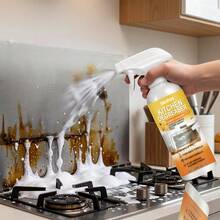 1 bouteille de dégraissant moussant pour cuisine haute performance, ensemble de nettoyage pour hotte, cuisinière, élimine la graisse tenace - Liquide - Voir 3