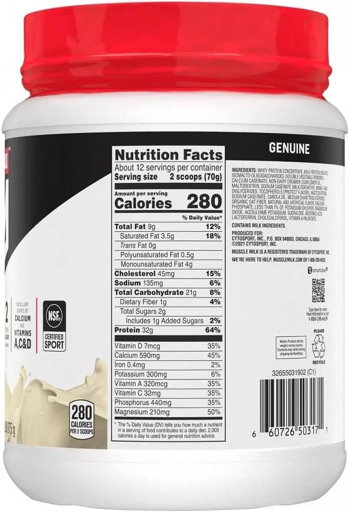 Muscle Milk Lean Muscle Vanilla Creme Protein Powder, 1.93 Pound (Pack Of 1) - ColorA - View 1